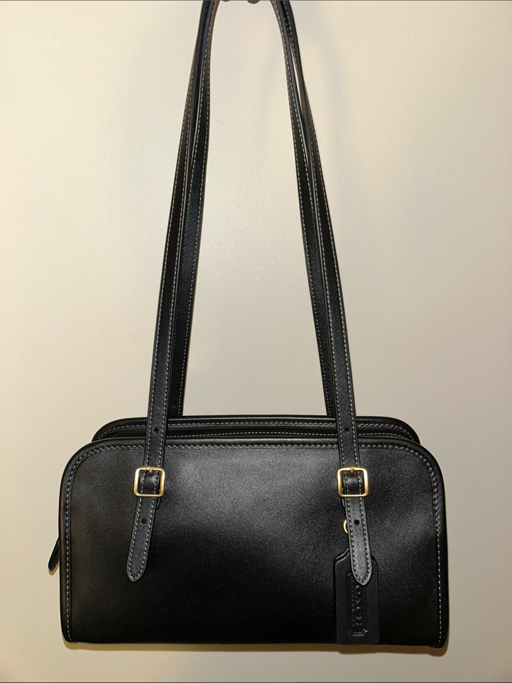 Coach Swing Zip in Black/Brass, NWT!